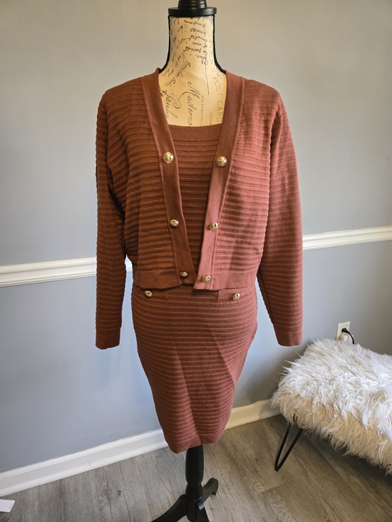 Dresses & Skirts - Rust Ribbed Knit Pencil Skirt - Women's